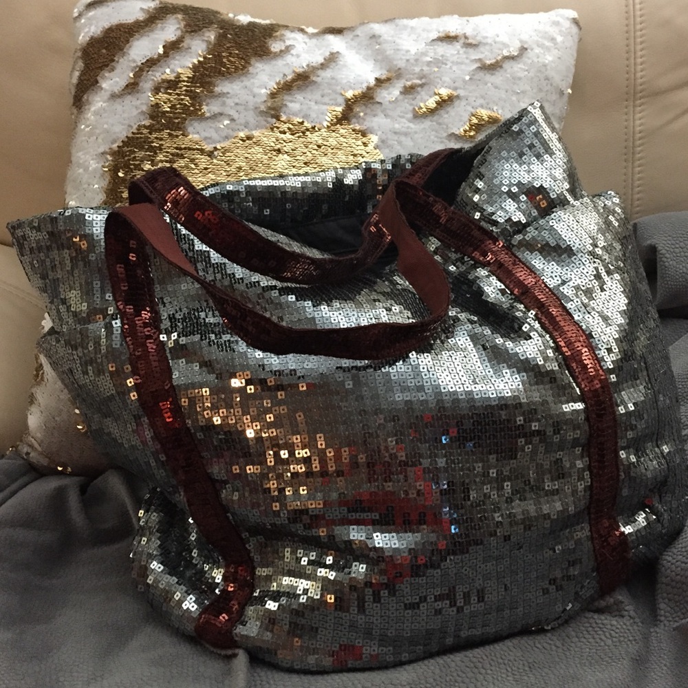 GAP Pewter + Brown Sequin Tote